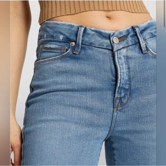 GOOD AMERICAN Good Vintage High-rise Straight
Stretch-Denim Fray jeans - Picture 4 of 16